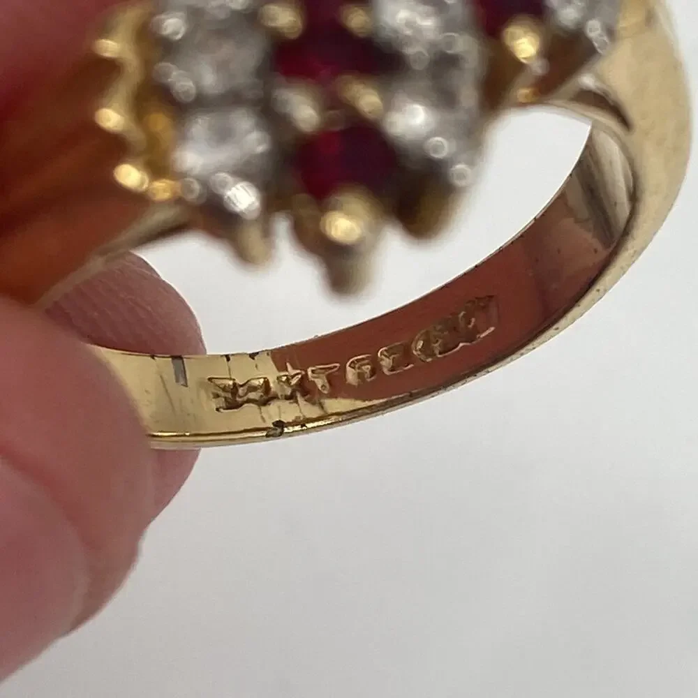 Vintage pave 14 K gold plated Ring Size 7
